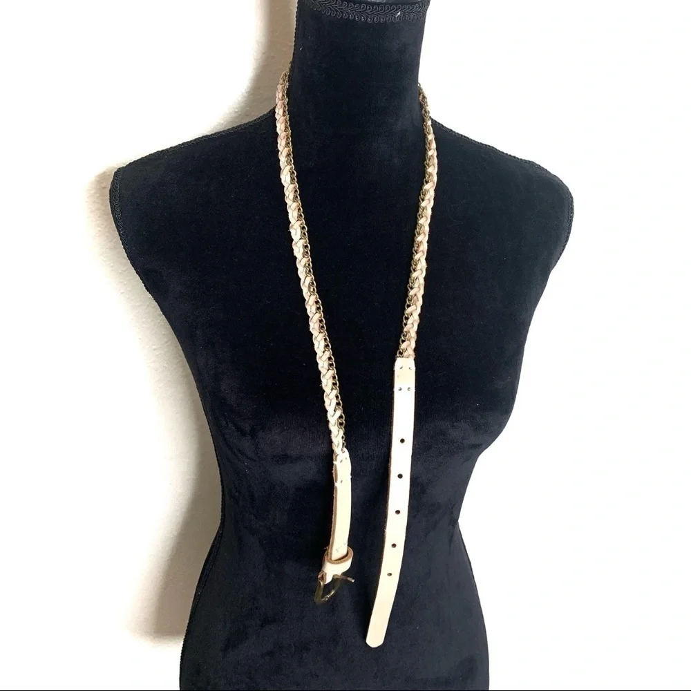LP by Linda Pelle |Skinny Belt | Braided and chain